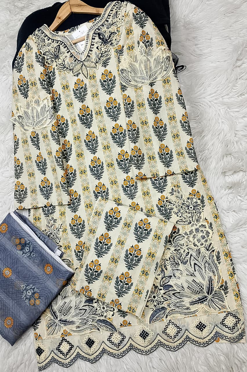 3 PIECE - EMBROIDERED LAWN SUIT