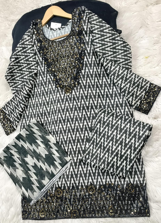 3 PIECE - EMBROIDERED LAWN SUIT