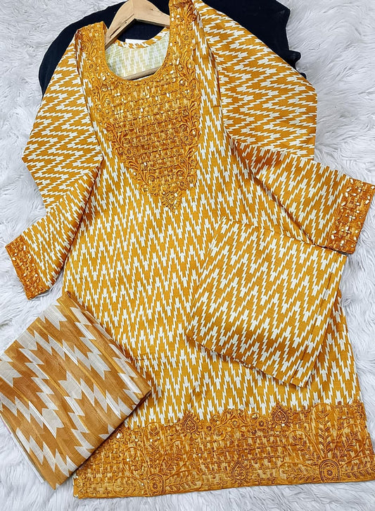 3 PIECE - EMBROIDERED LAWN SUIT