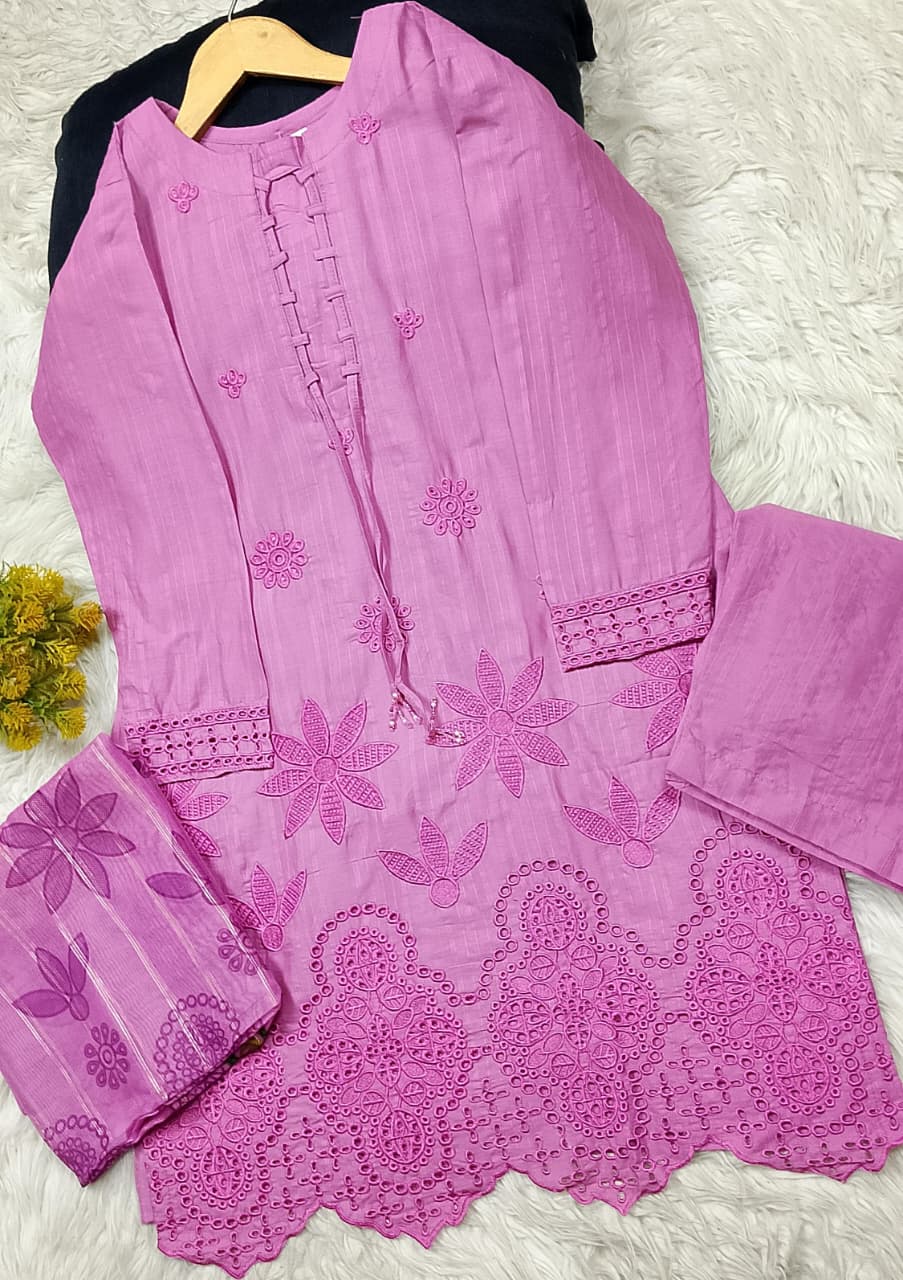 3 PIECE - EMBROIDERED LAWN SUIT