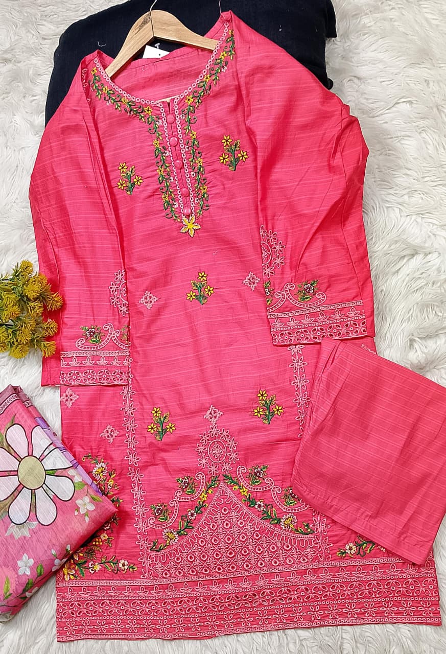 3 PIECE - EMBROIDERED LAWN SUIT