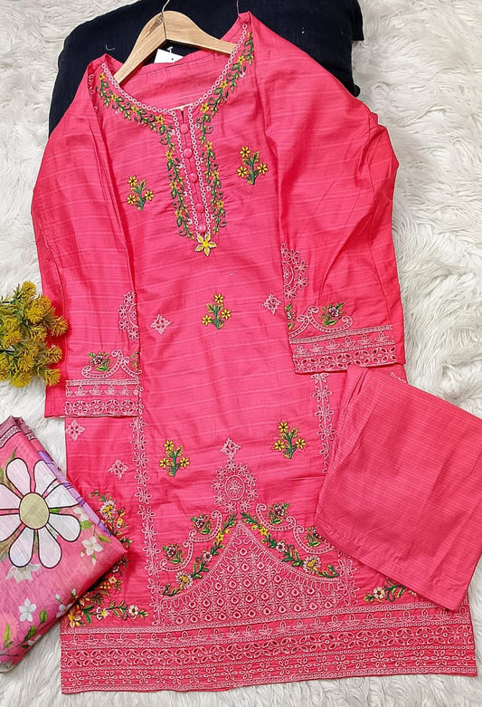 3 PIECE - EMBROIDERED LAWN SUIT