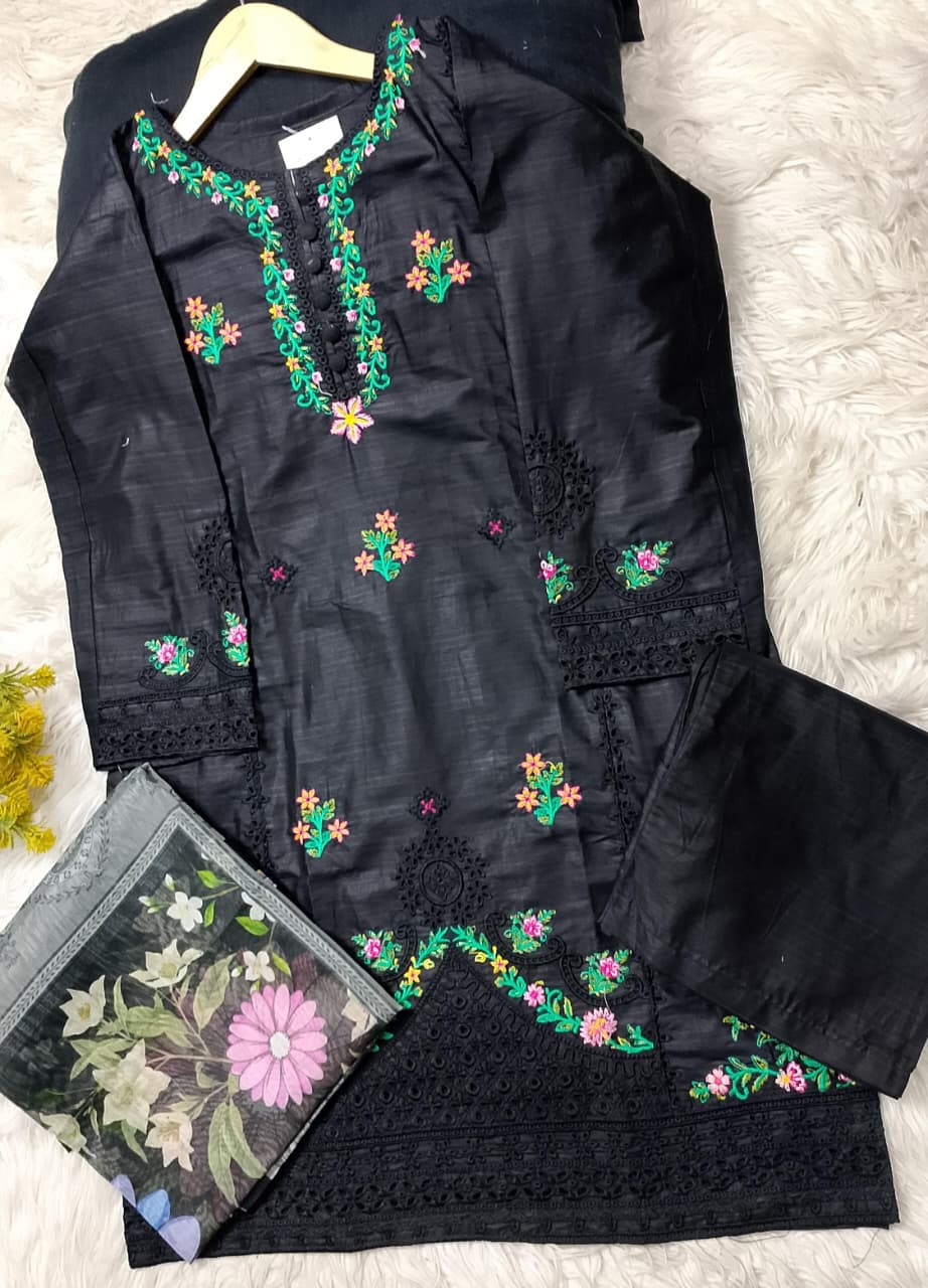 3 PIECE - EMBROIDERED LAWN SUIT