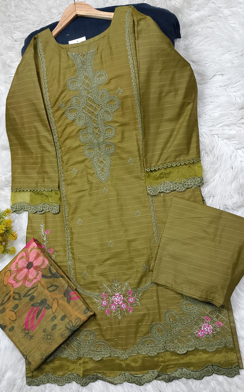 3 PIECE - EMBROIDERED LAWN SUIT