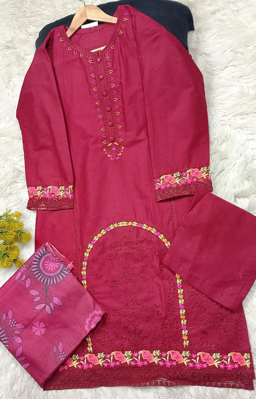 3 PIECE - EMBROIDERED LAWN SUIT