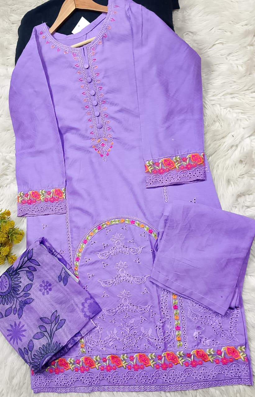 3 PIECE - EMBROIDERED LAWN SUIT