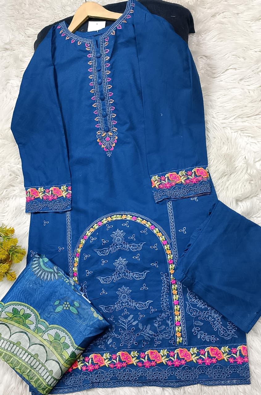 3 PIECE - EMBROIDERED LAWN SUIT