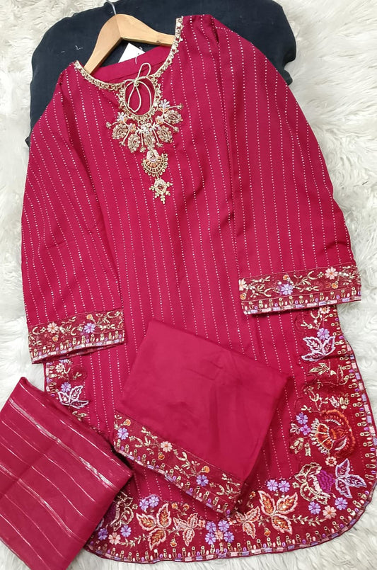 3 PIECE - EMBROIDERED LAWN SUIT