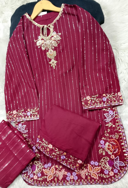 3 PIECE - EMBROIDERED LAWN SUIT