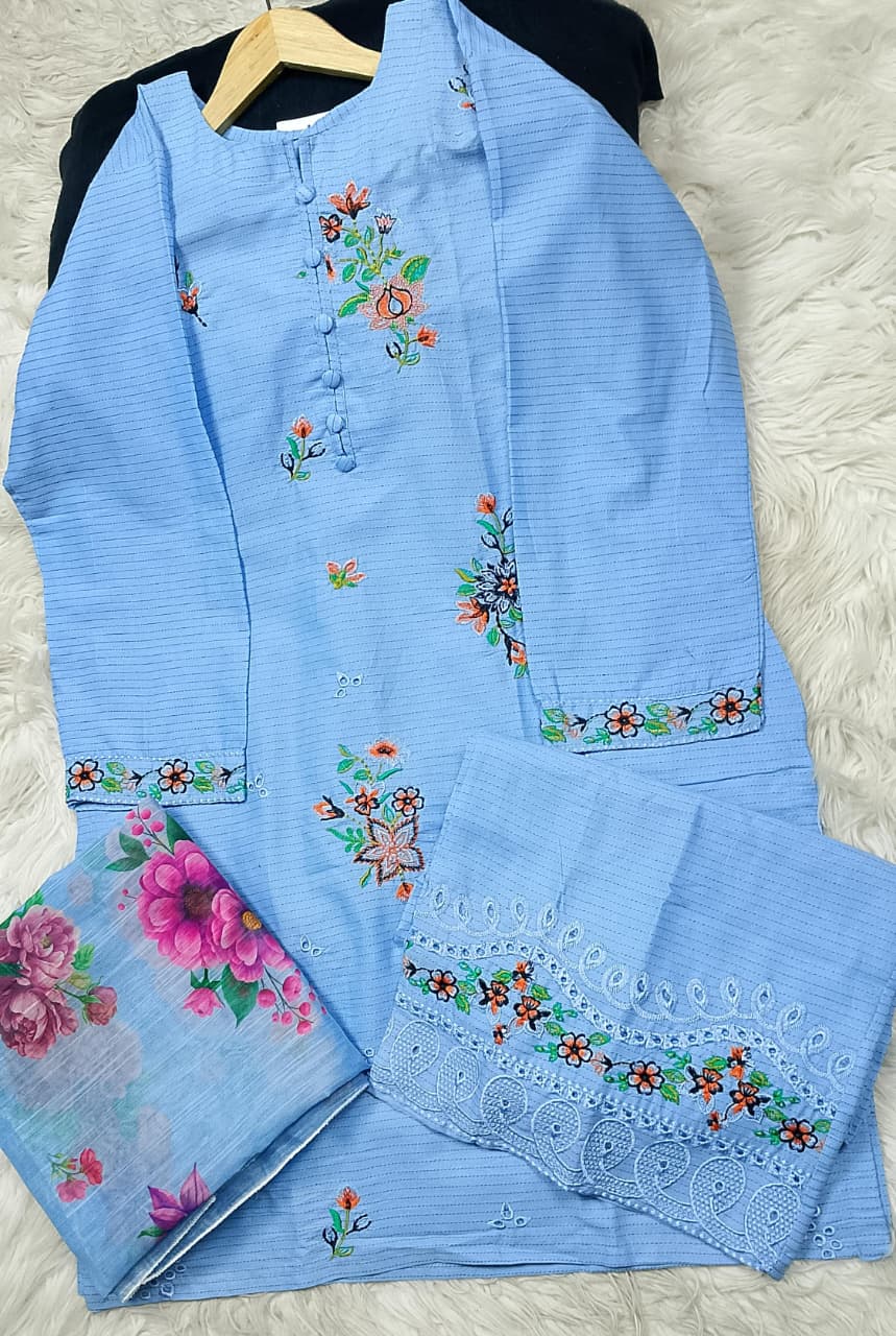 3 PIECE - EMBROIDERED LAWN SUIT
