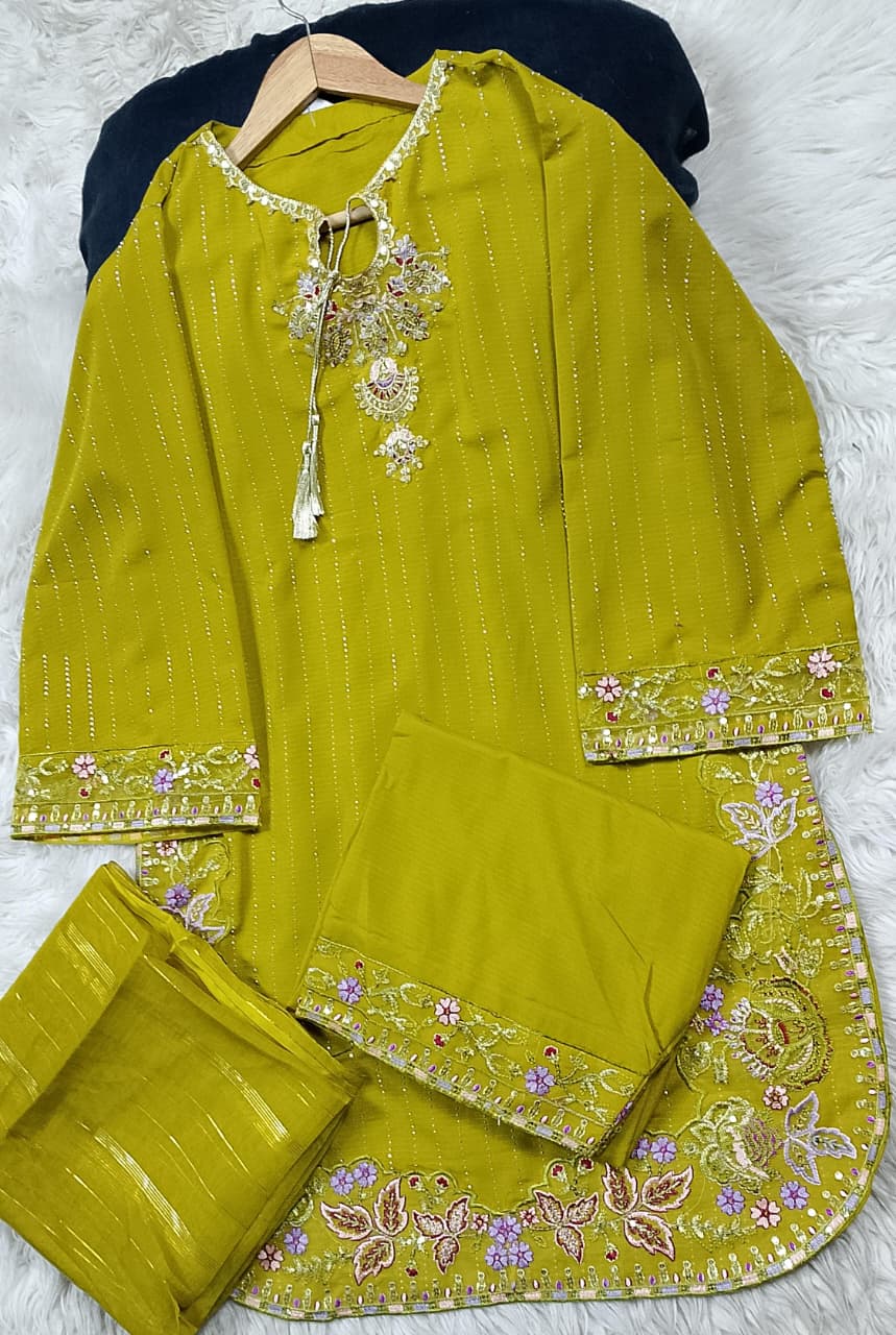 3 PIECE - EMBROIDERED LAWN SUIT