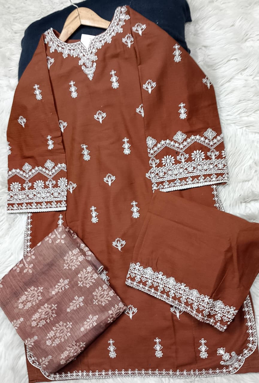 3 PIECE - EMBROIDERED LAWN SUIT