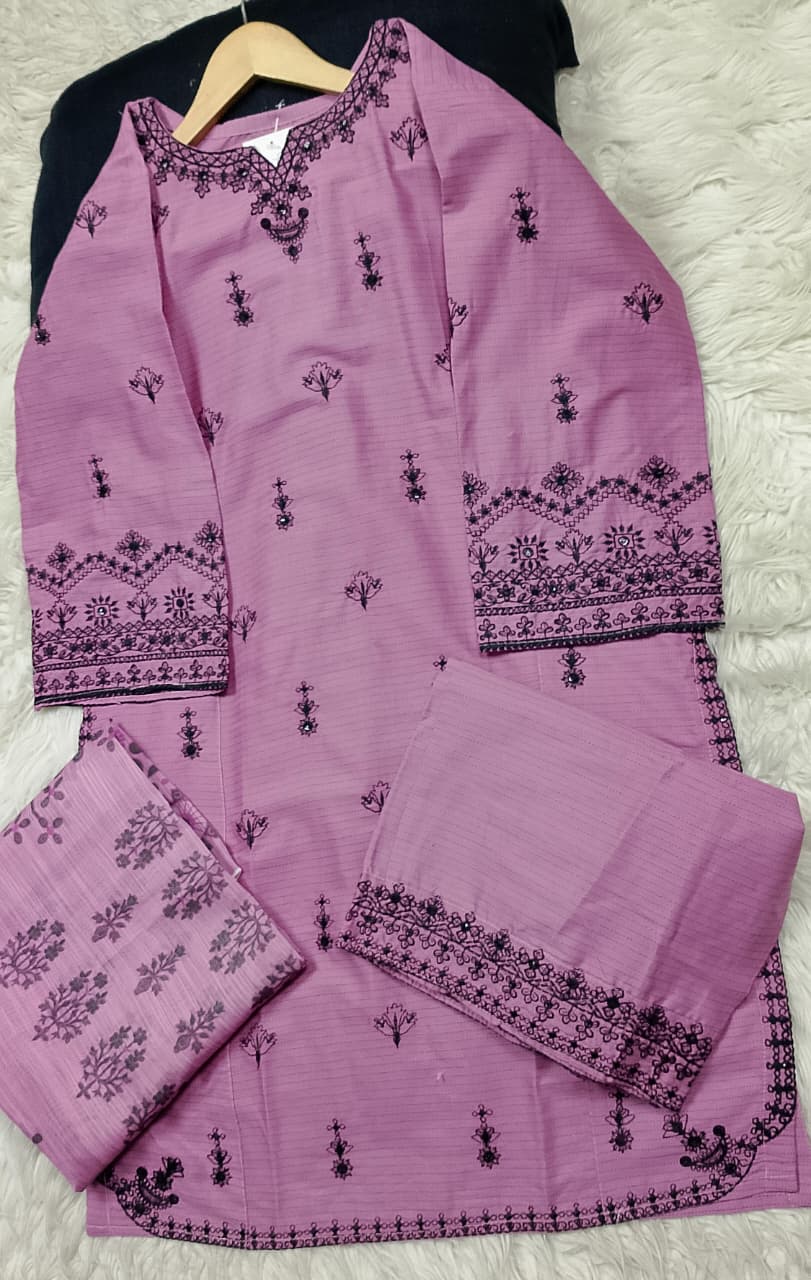 3 PIECE - EMBROIDERED LAWN SUIT