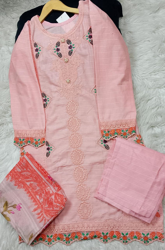3 PIECE - EMBROIDERED LAWN SUIT