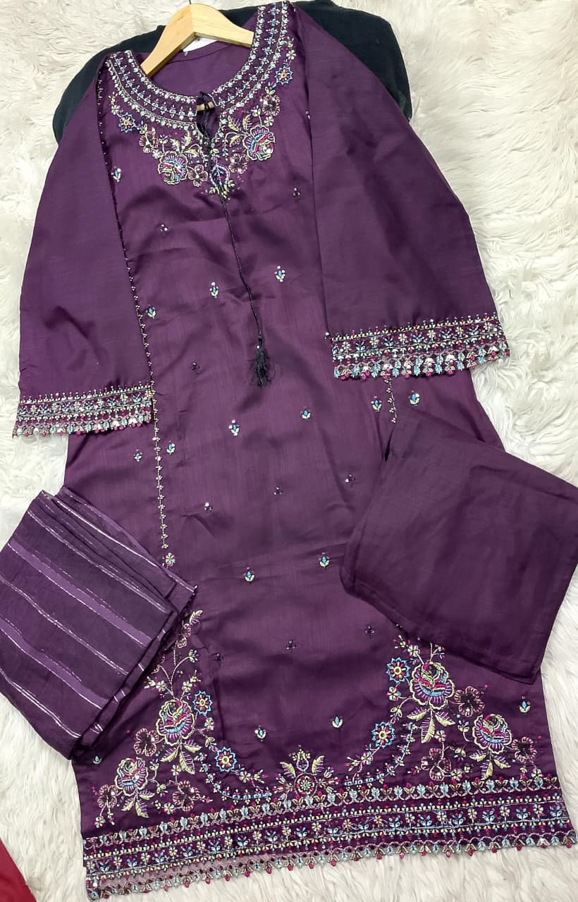3 PIECE - EMBROIDERED LAWN SUIT