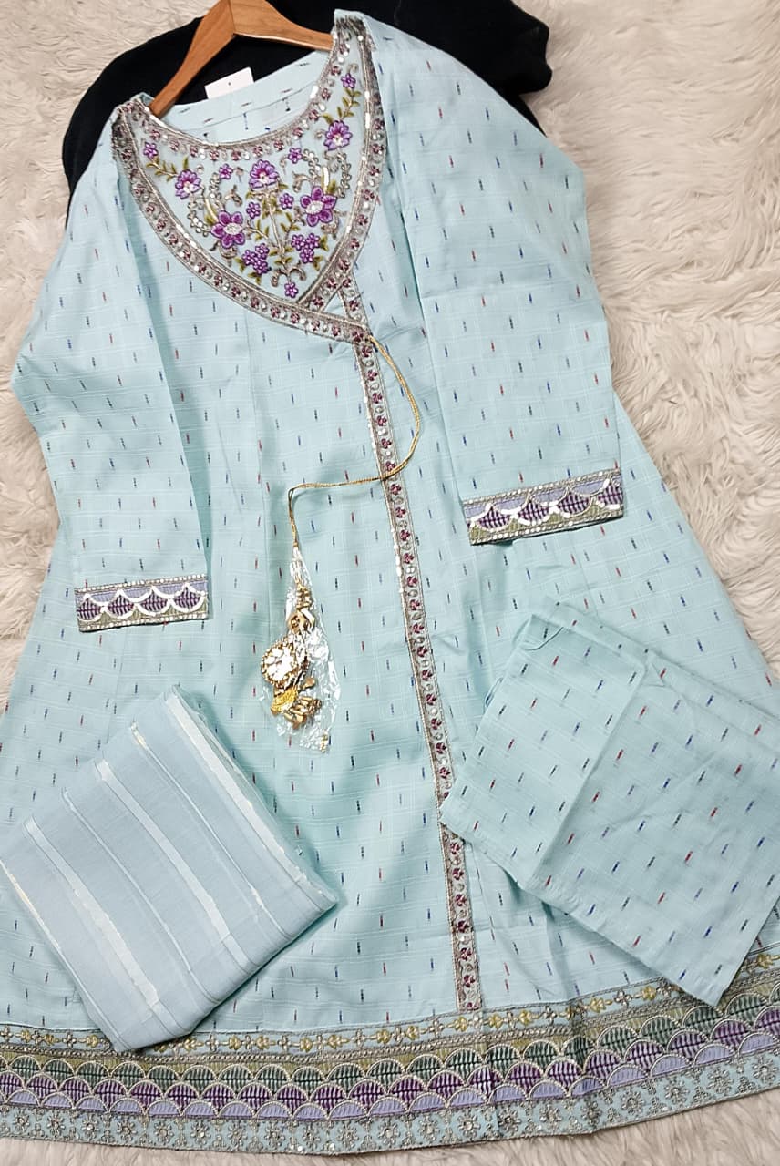3 PIECE - EMBROIDERED LAWN SUIT