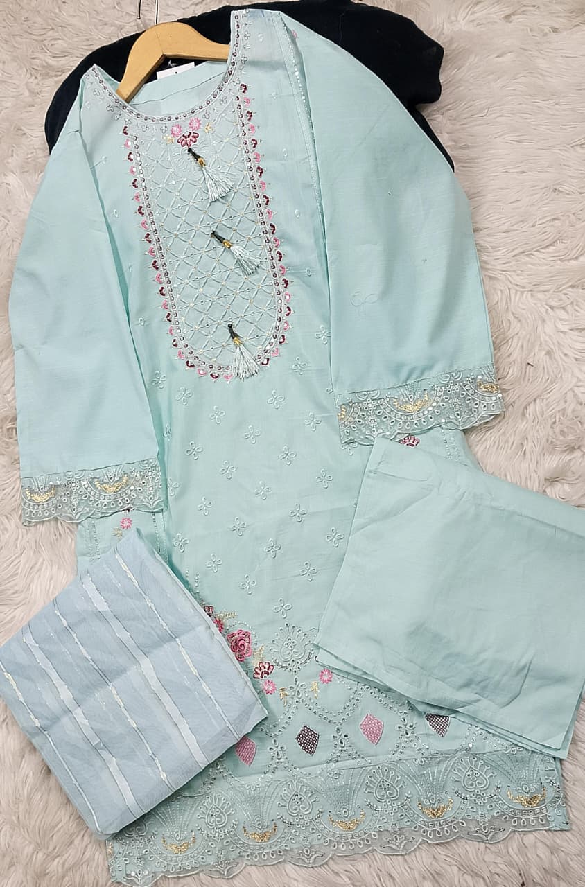 3 PIECE - EMBROIDERED LAWN SUIT