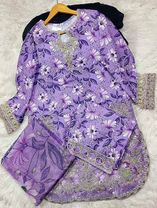 3 PIECE - EMBROIDERED LAWN SUIT