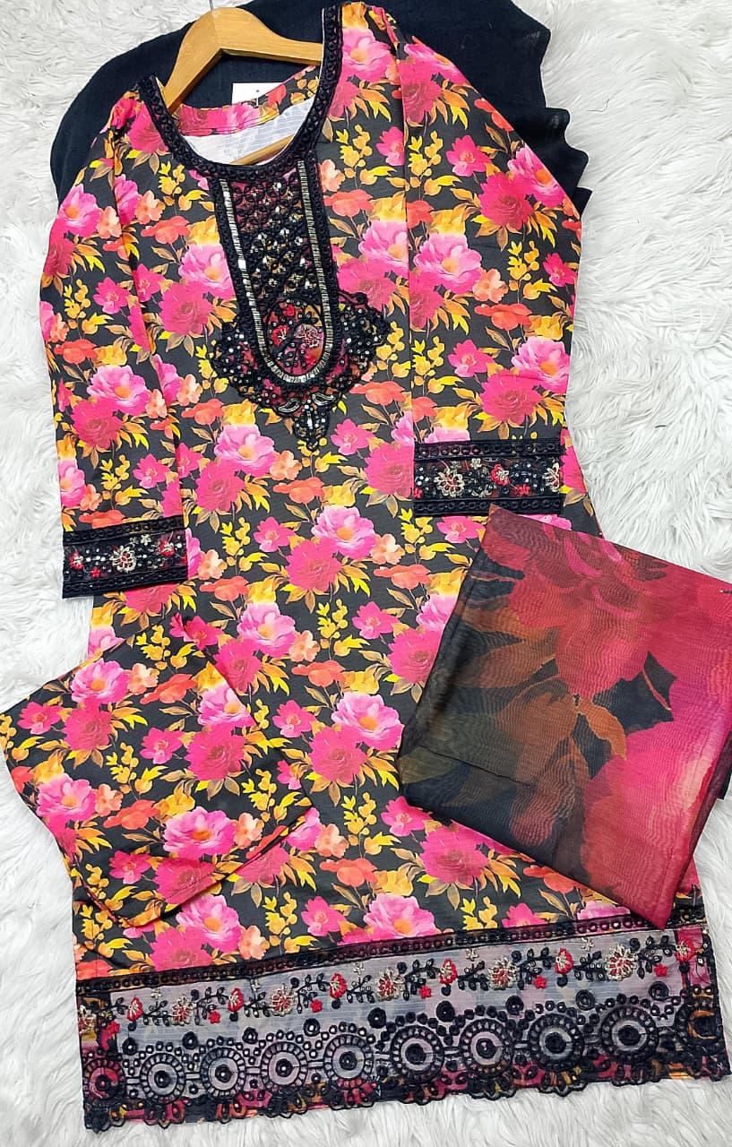 3 PIECE - EMBROIDERED LAWN SUIT