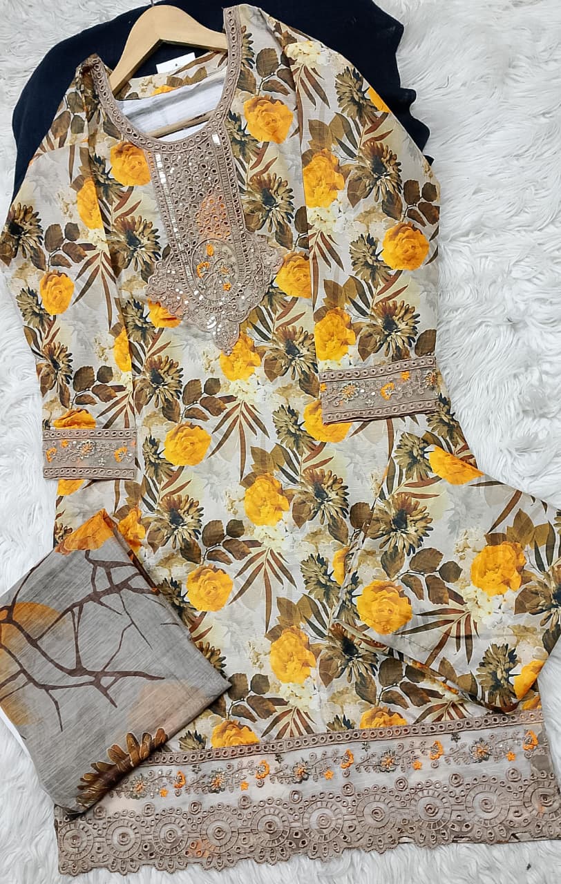 3 PIECE - EMBROIDERED LAWN SUIT