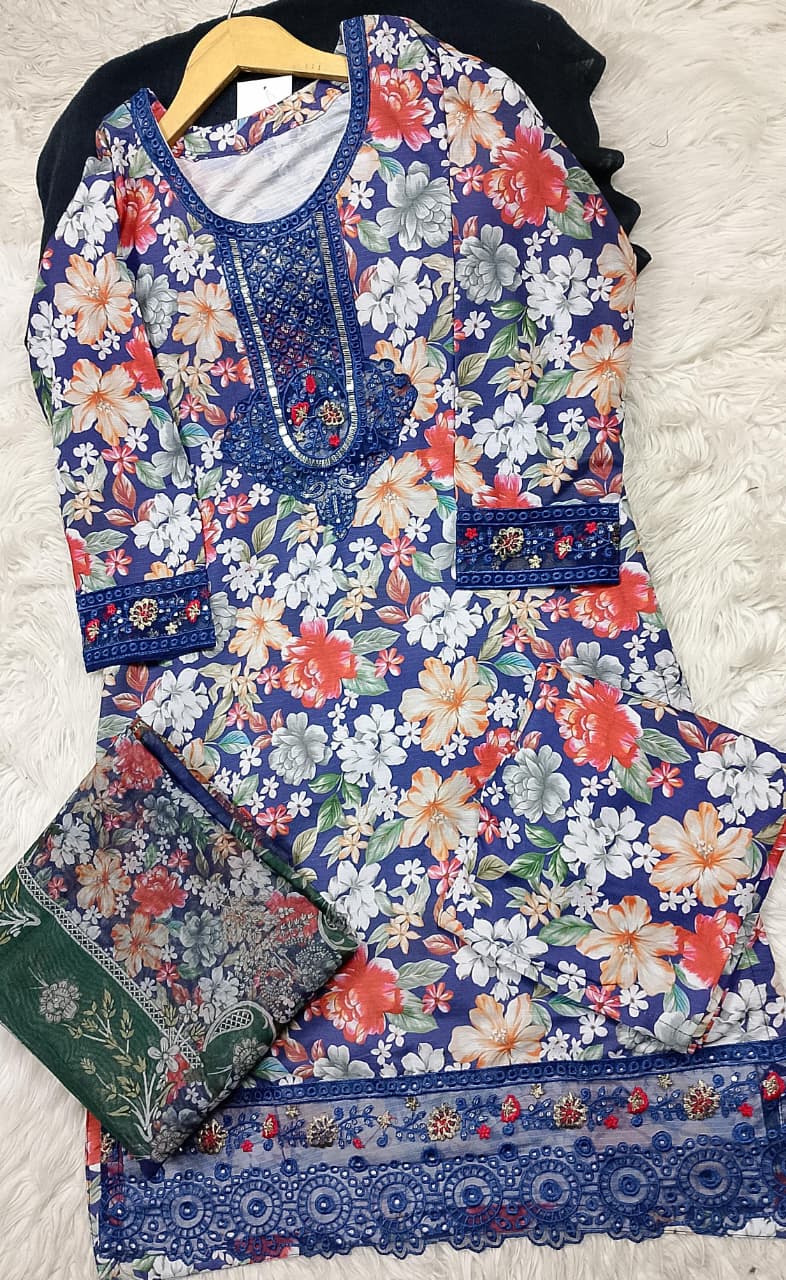 3 PIECE - EMBROIDERED LAWN SUIT