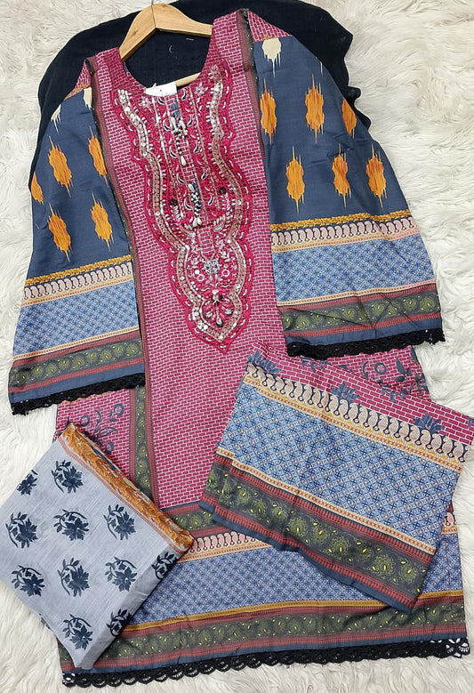 3 PIECE - EMBROIDERED LAWN SUIT