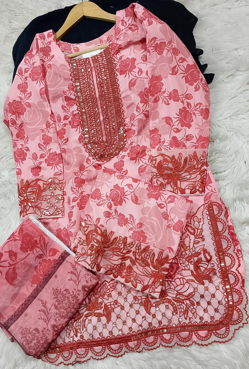3 PIECE - EMBROIDERED LAWN SUIT