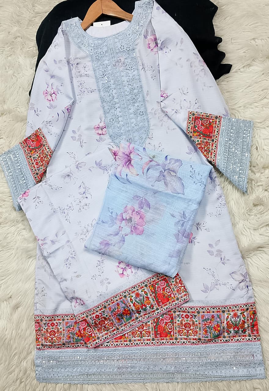 3 PIECE - EMBROIDERED LAWN SUIT
