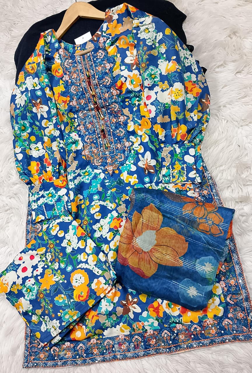 3 PIECE - EMBROIDERED LAWN SUIT