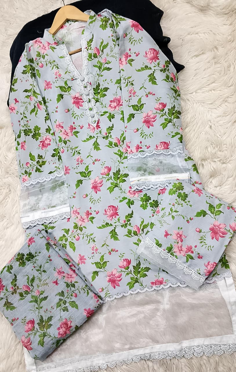 3 PIECE - EMBROIDERED LAWN SUIT