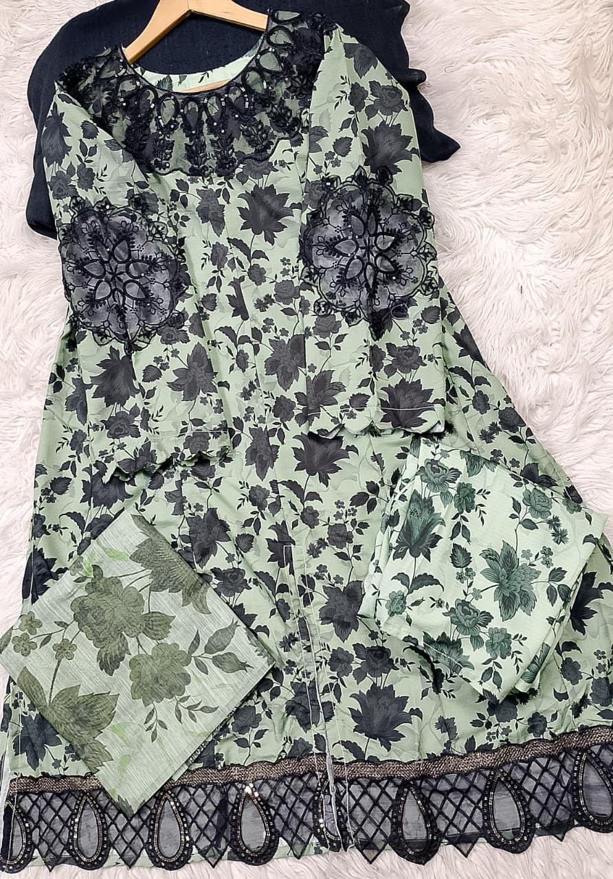 3 PIECE - EMBROIDERED LAWN SUIT
