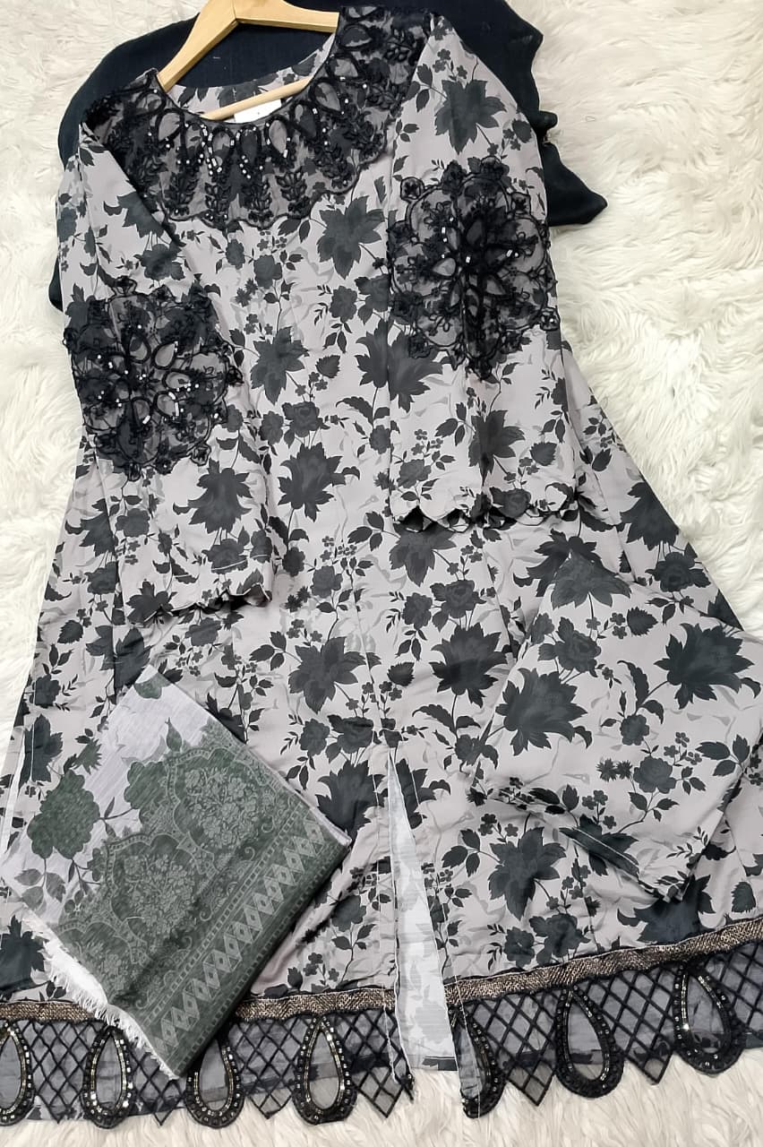 3 PIECE - EMBROIDERED LAWN SUIT