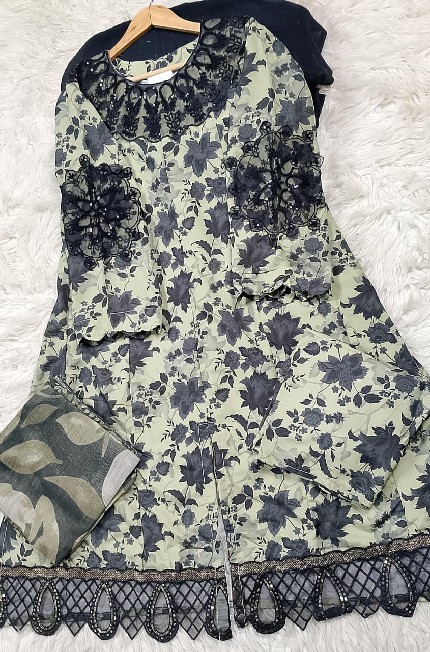 3 PIECE - EMBROIDERED LAWN SUIT