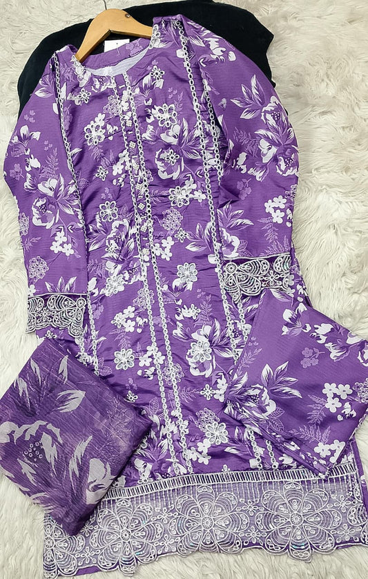 3 PIECE - EMBROIDERED LAWN SUIT