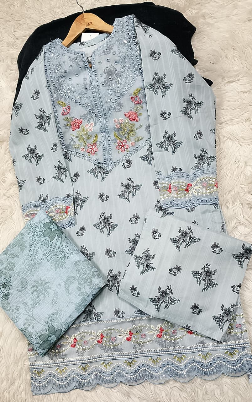 3 PIECE - EMBROIDERED LAWN SUIT