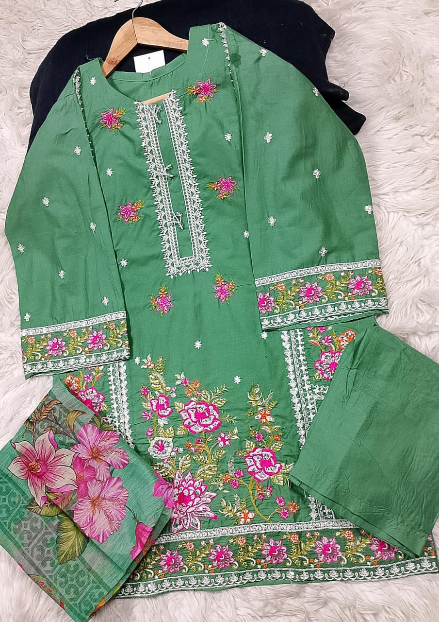 3 PIECE - EMBROIDERED LAWN SUIT