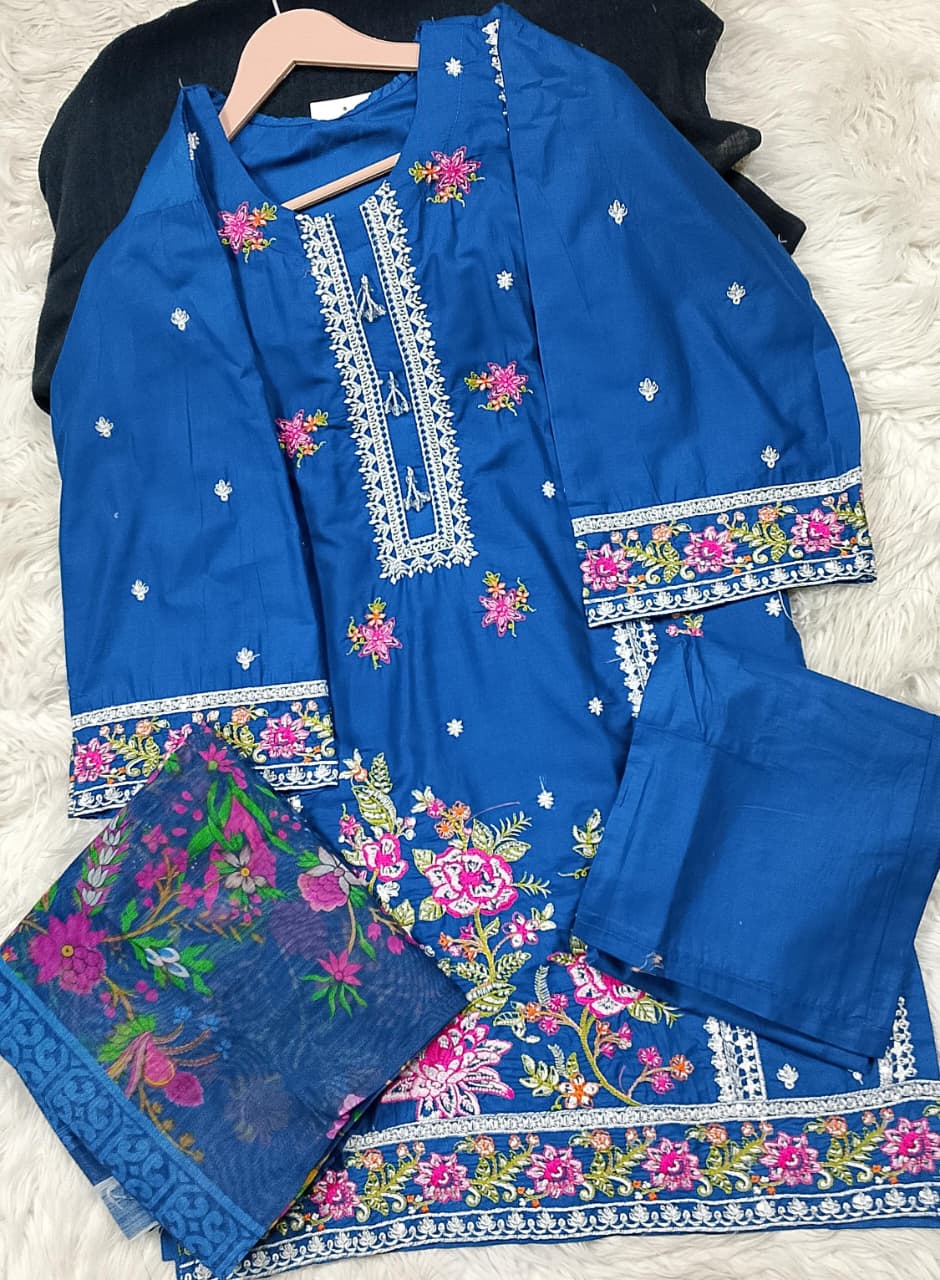 3 PIECE - EMBROIDERED LAWN SUIT