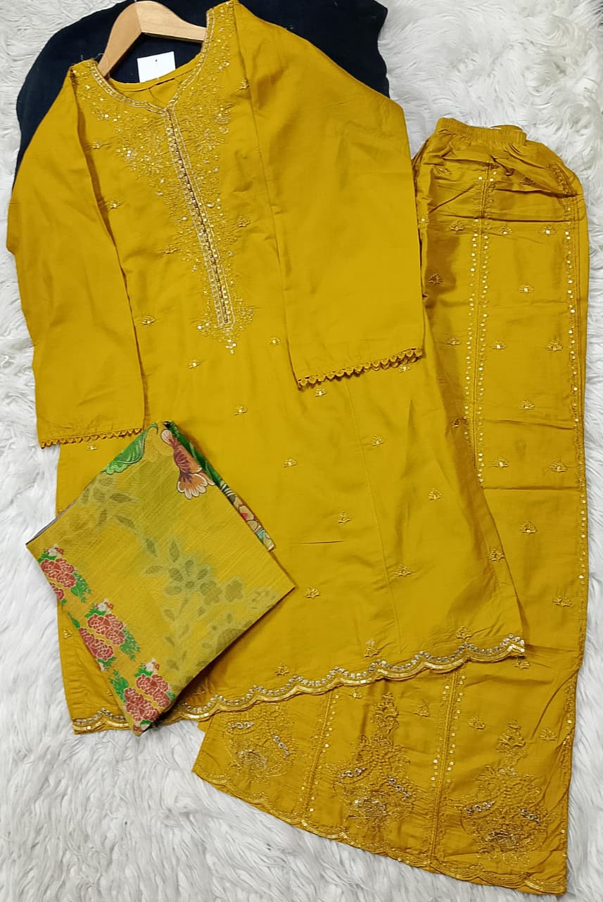 3 PIECE - EMBROIDERED LAWN SUIT