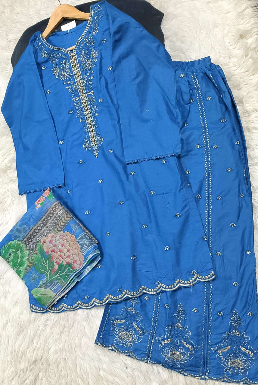3 PIECE - EMBROIDERED LAWN SUIT