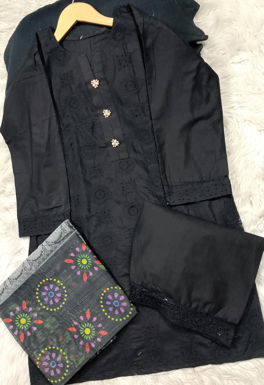 3 PIECE - EMBROIDERED LAWN SUIT