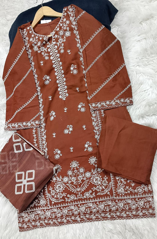 3 PIECE - EMBROIDERED LAWN SUIT