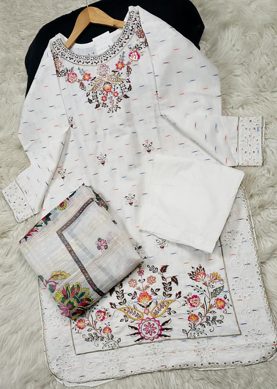 3 PIECE - EMBROIDERED LAWN SUIT