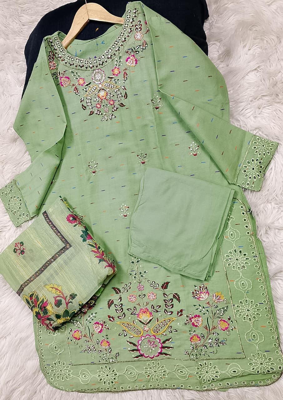 3 PIECE - EMBROIDERED LAWN SUIT