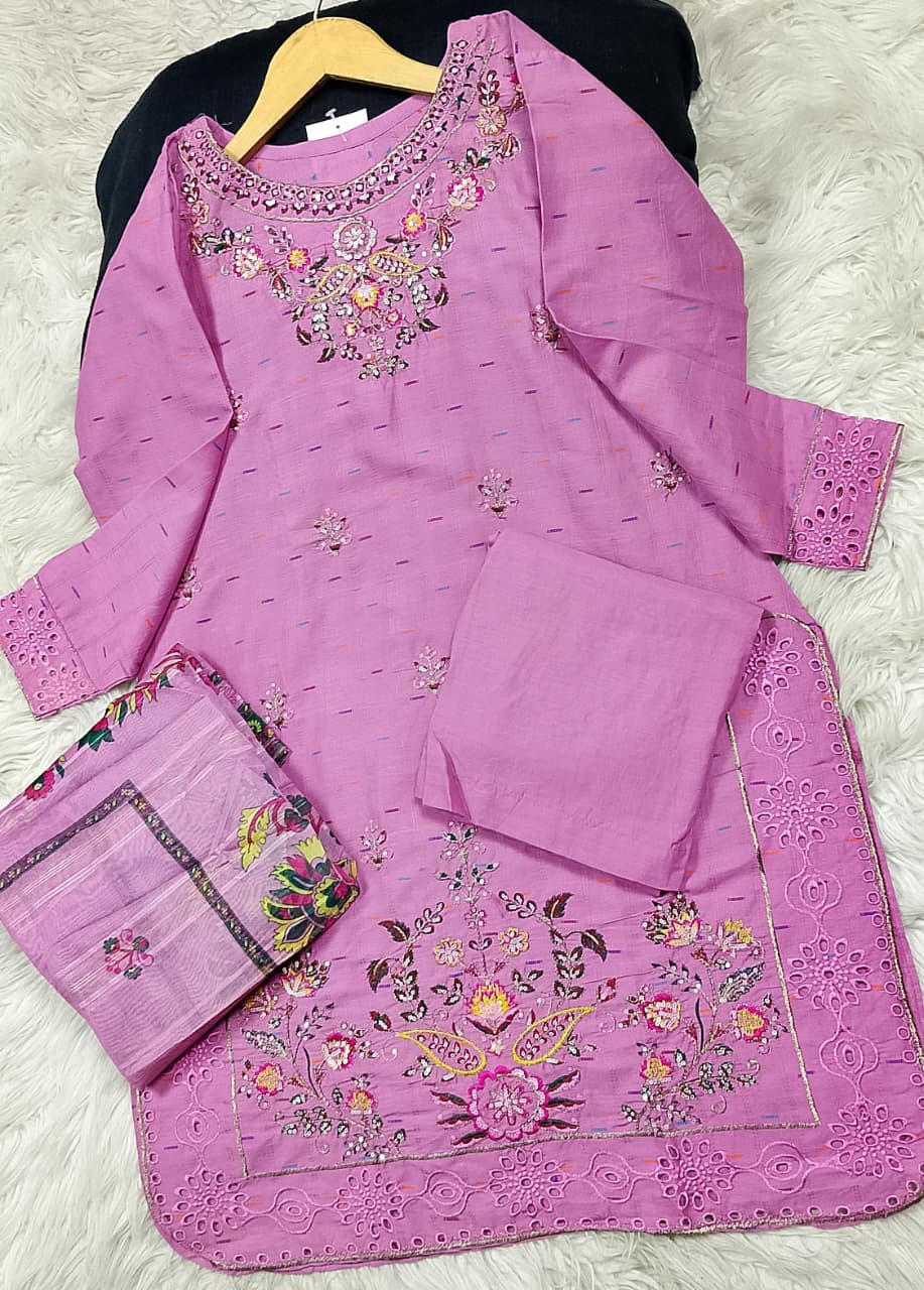 3 PIECE - EMBROIDERED LAWN SUIT