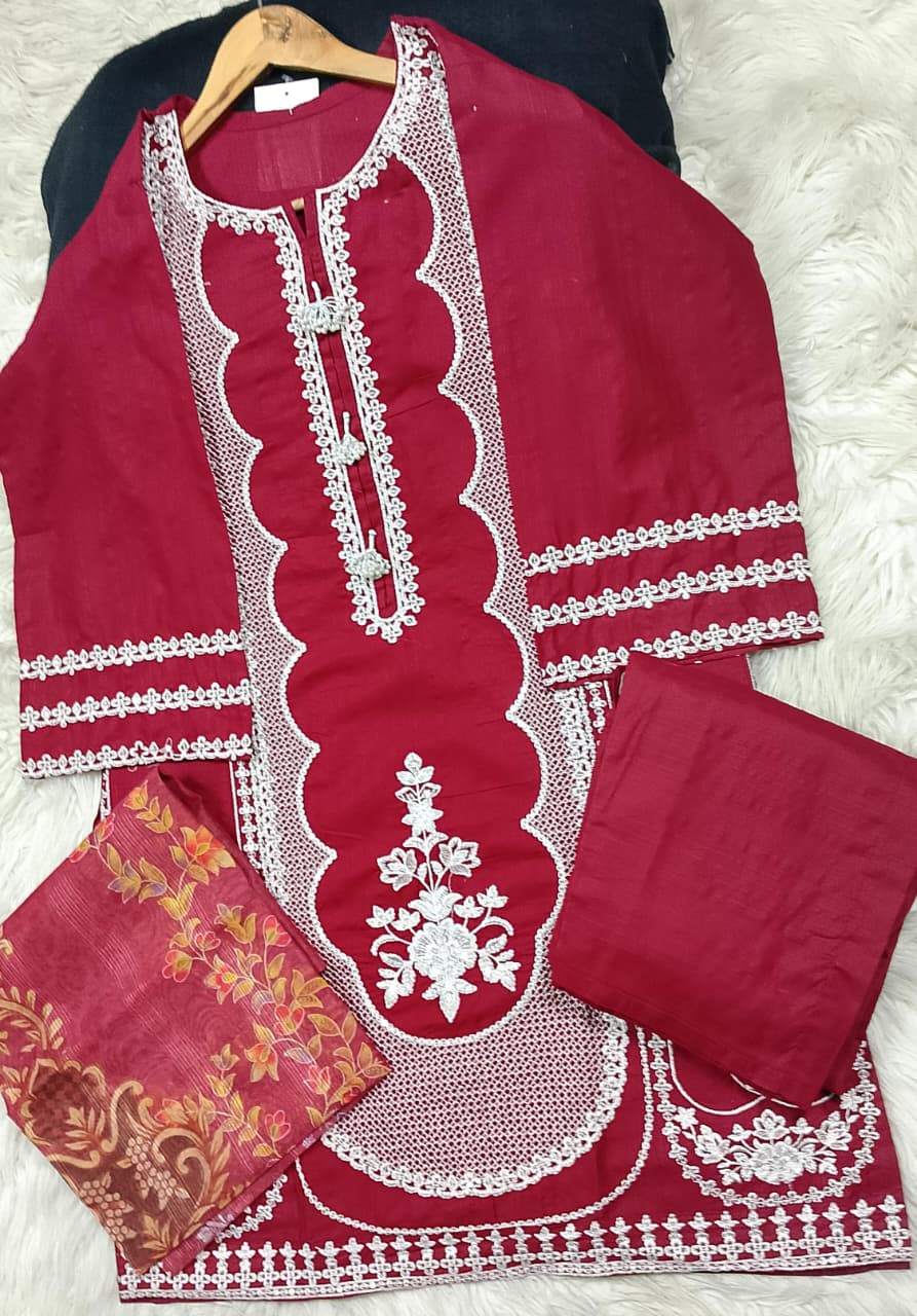 3 PIECE - EMBROIDERED LAWN SUIT