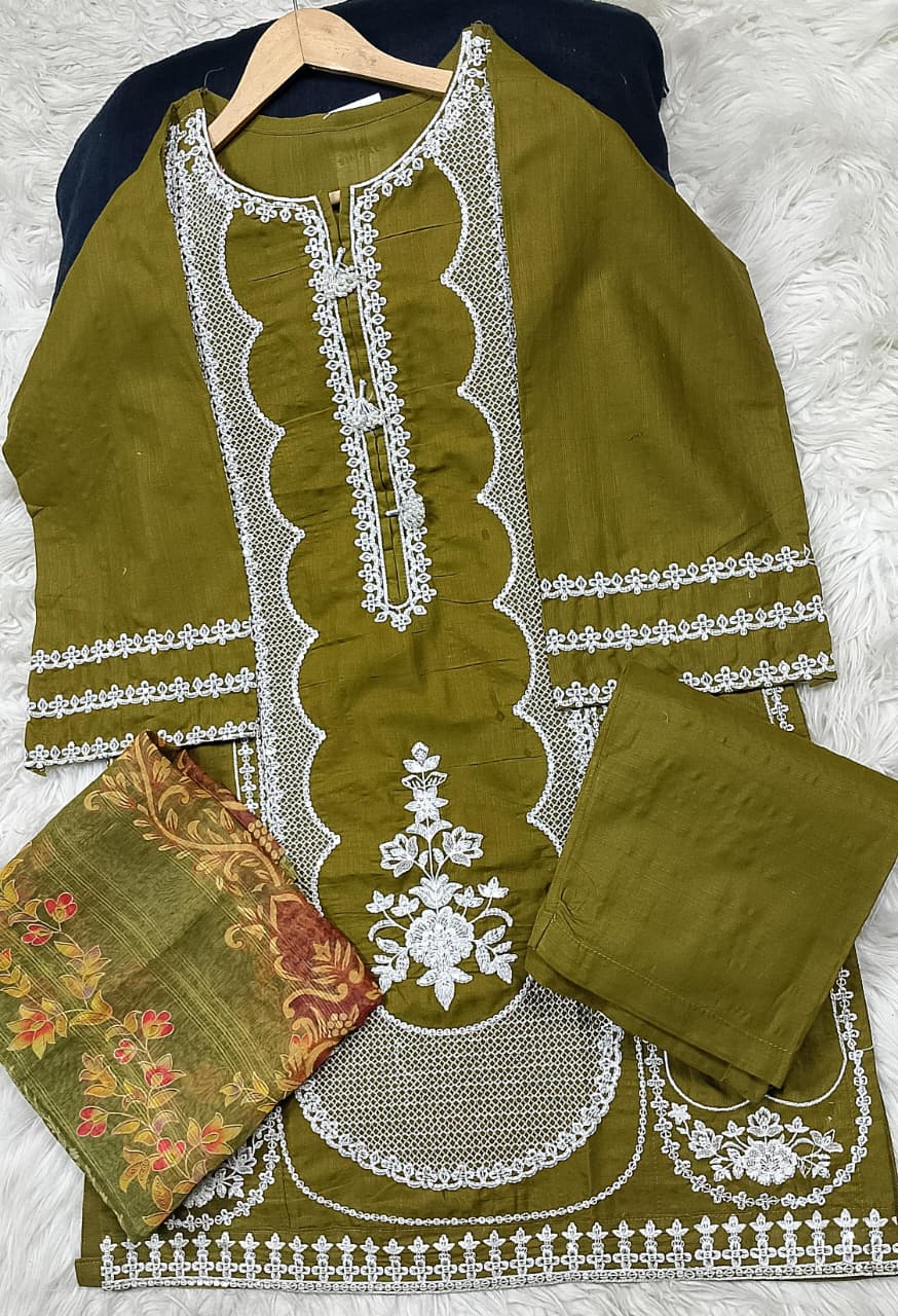 3 PIECE - EMBROIDERED LAWN SUIT