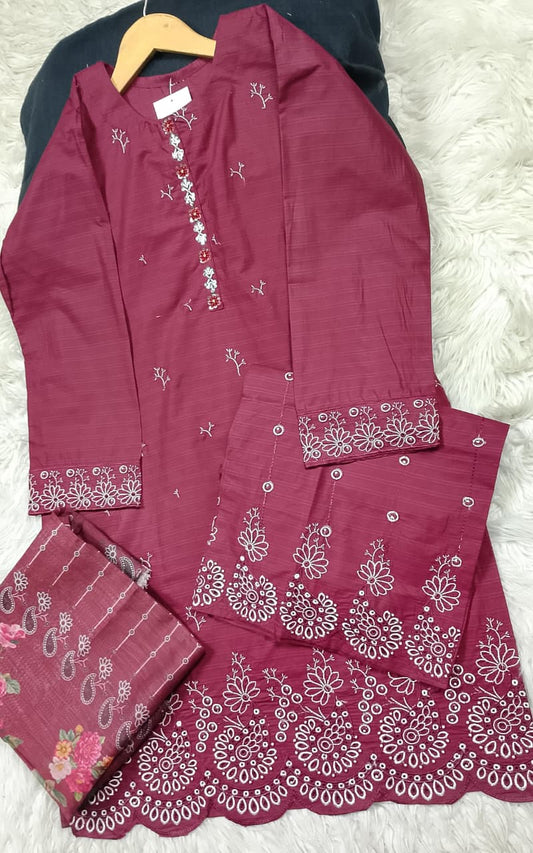 3 PIECE - EMBROIDERED LAWN SUIT