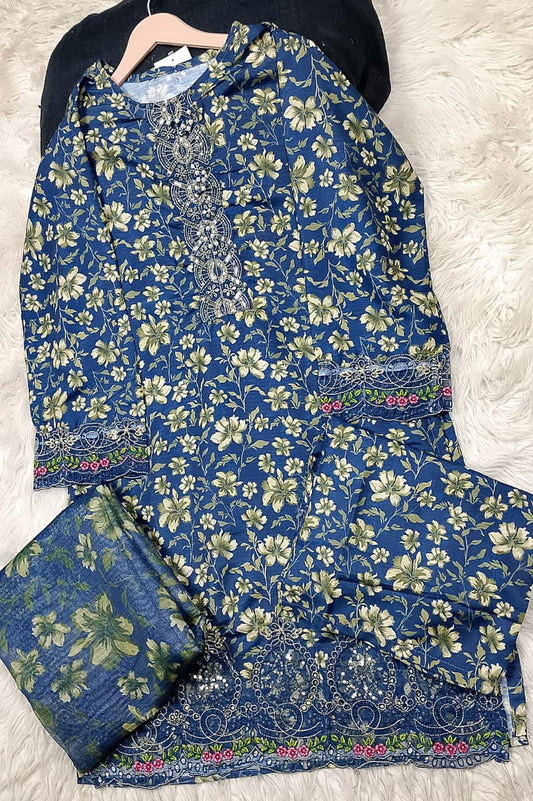 3 PIECE - EMBROIDERED LAWN SUIT