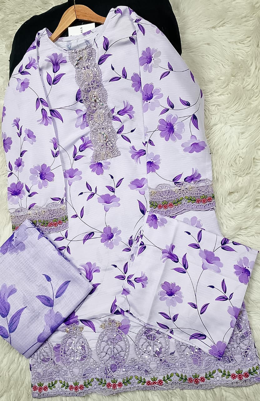 3 PIECE - EMBROIDERED LAWN SUIT