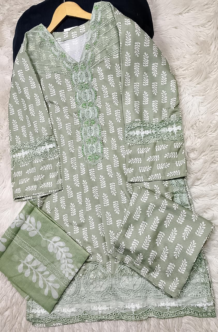 3 PIECE - EMBROIDERED LAWN SUIT